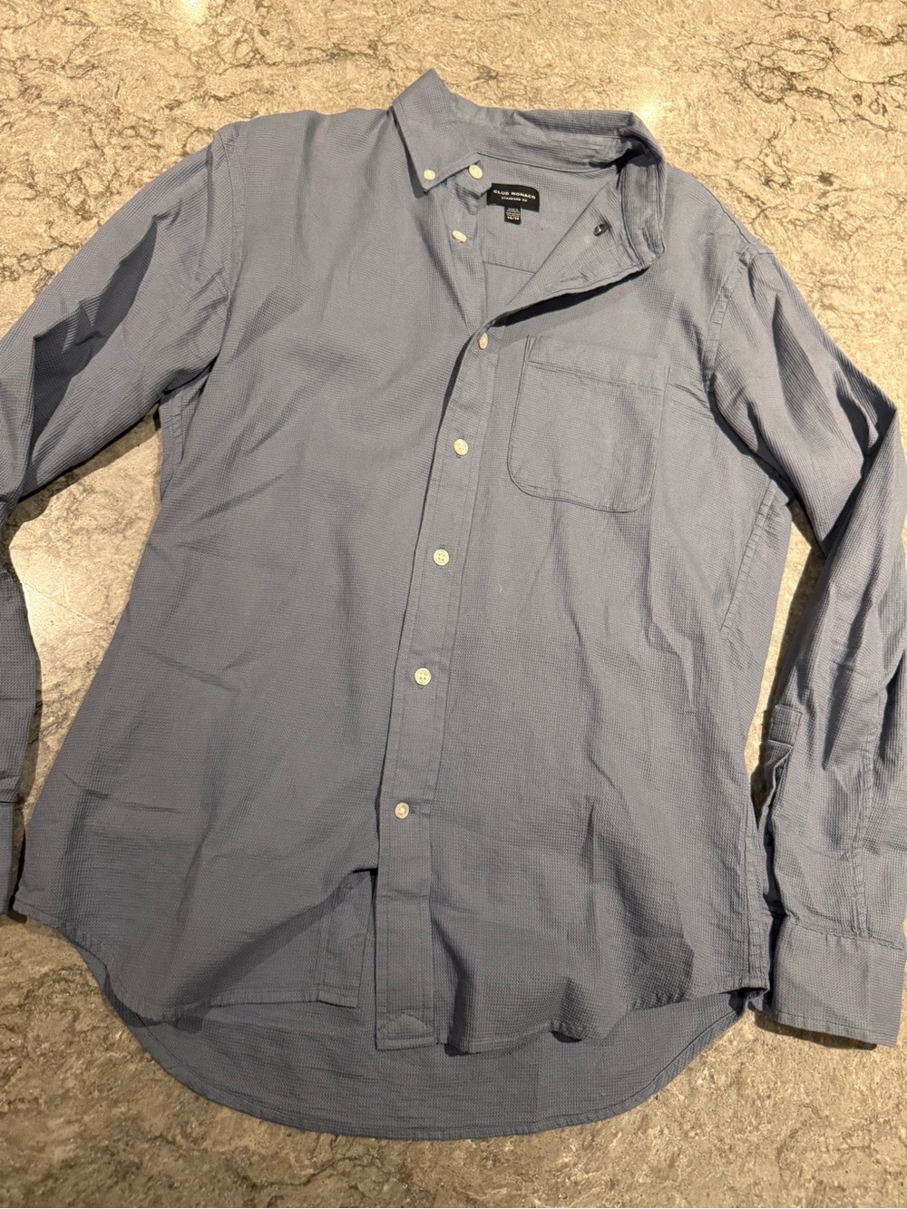 Club Monaco Men's Light Blue Button-Down Shirt Xtra Small